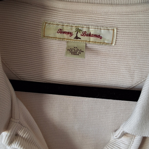 Tommy Bahama Men XL Vintage Silk Cotton Ribbed Collared Long Sleeve Golf Casual - Picture 6 of 10